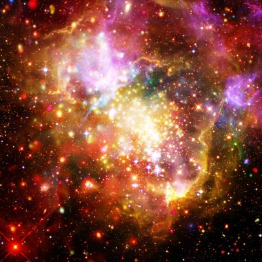 Galaksi ve ışık. Nasa tarafından döşenmiş bu görüntünün unsurları.