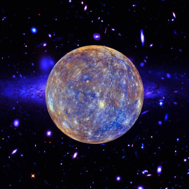 Merkür renkli. Nasa tarafından döşenmiş bu görüntünün unsurları.