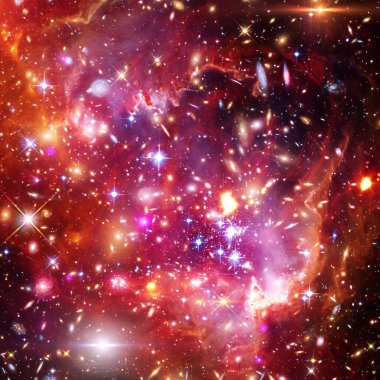 Galaksi, bulutsu ve gaz. Bu görüntünün unsurları tarafından döşenmiş 