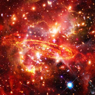 Galaksi ve yıldızlar. Nasa tarafından döşenmiş bu görüntünün unsurları.