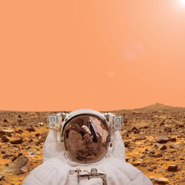 Mars topraklarında astronot. Mars görevi. Seyahat. Elemen