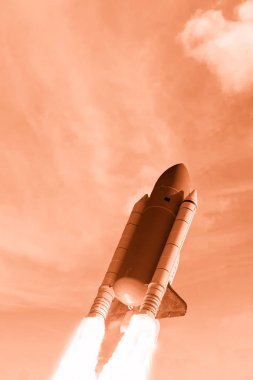 Dramatik roket fırlatma. Bu görüntünün unsurları tarafından döşenmiş