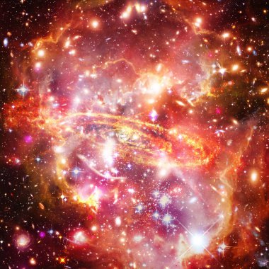 Galaksi ve yıldızlar. Nasa tarafından döşenmiş bu görüntünün unsurları.