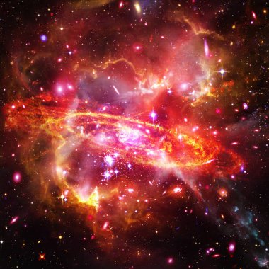 Galaksi ve yıldızlar. Nasa tarafından döşenmiş bu görüntünün unsurları.