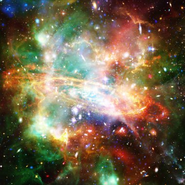 Galaksi ve yıldızlar. Nasa tarafından döşenmiş bu görüntünün unsurları.