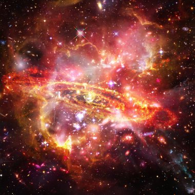 Galaksi ve yıldızlar. Nasa tarafından döşenmiş bu görüntünün unsurları.