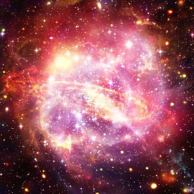 Galaksi ve yıldızlar. Nasa tarafından döşenmiş bu görüntünün unsurları.