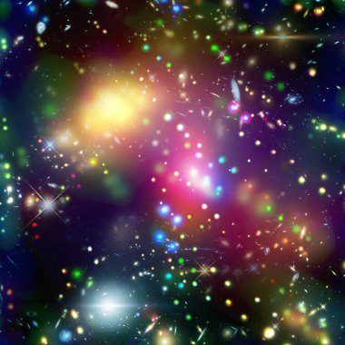 Geceleri uzaydan inanılmaz bir gün doğumu. Bu görüntünün öğeleri 