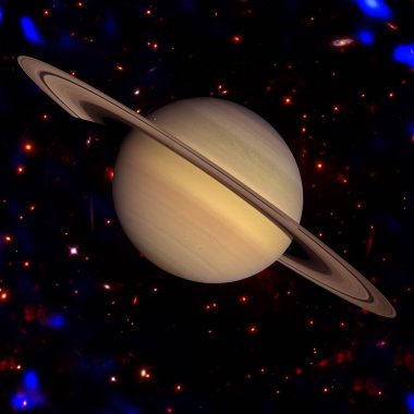 Satürn, güneş sistemi. Na tarafından döşenmiş bu görüntünün unsurları