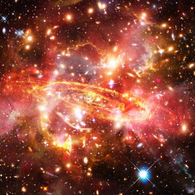 Galaksi ve yıldızlar. Nasa tarafından döşenmiş bu görüntünün unsurları.