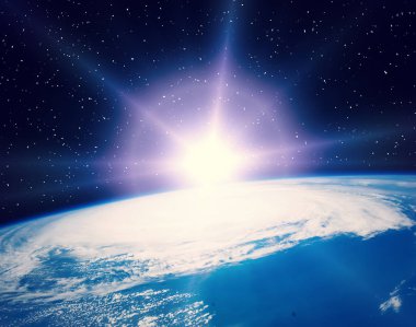 Harika gün doğumu. Nasa tarafından döşenmiş bu görüntünün unsurları.