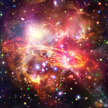 Galaksi ve yıldızlar. Nasa tarafından döşenmiş bu görüntünün unsurları.