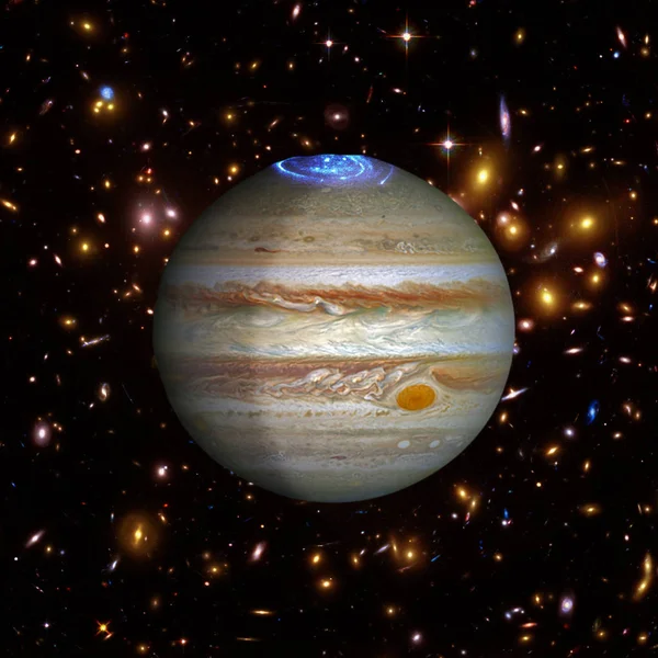 木星。这张由美国宇航局提供的图像的元素. — 图库照片