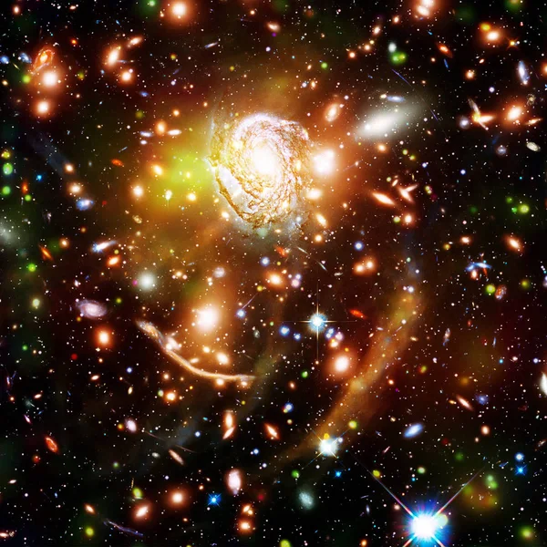 Yıldızlı dış uzay. Nasa tarafından döşenmiş bu görüntünün unsurları — Stok fotoğraf