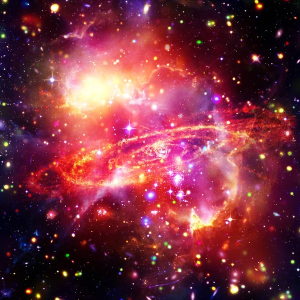 İnanılmaz galaksi manzarası ve yıldızlar. Bu görüntünün elemanları furnis — Stok fotoğraf