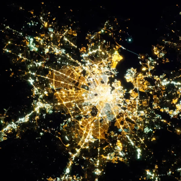 Earth at night from space. City lights. The elements of this ima