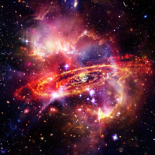 カラフルな銀河雲星雲と空間の背景。要素 — ストック写真