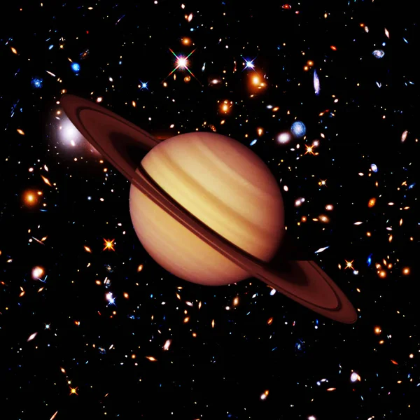 土星和星星这张由美国宇航局提供的图像的元素. — 图库照片
