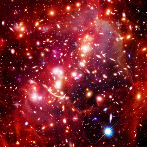 Fondo cósmico de la galaxia. Estrellas y gases cósmicos. Los elementos de t — Foto de Stock