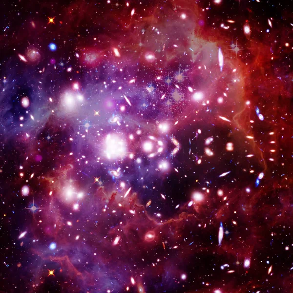 พื้นหลังของจักรวาลกาแล็กซี่ ดาวและก๊าซจักรวาลองค์ประกอบของ t — ภาพถ่ายสต็อก
