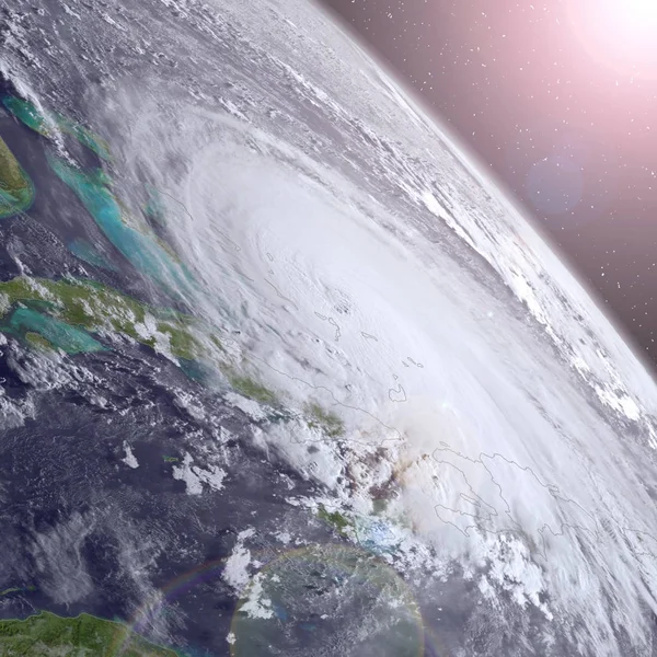 Hurricane from space. On earth. The elements of this image furni — Stock Photo, Image