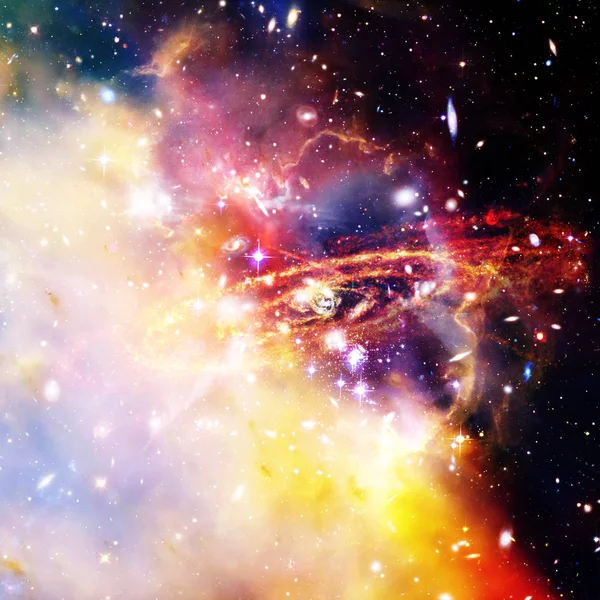 カラフルな銀河雲星雲と空間の背景。要素 — ストック写真