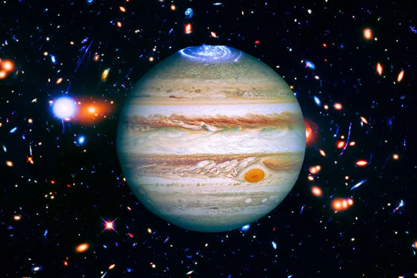Jupiter and outer space, galaxies. The elements of this image fu — Stock Photo, Image