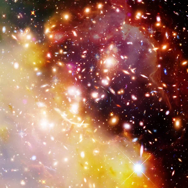 Fondo cósmico de la galaxia. Estrellas y gases cósmicos. Los elementos de t — Foto de Stock