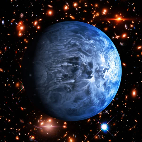 Blue extrasolar planet with atmosphere. The elements of this ima — Stock Photo, Image
