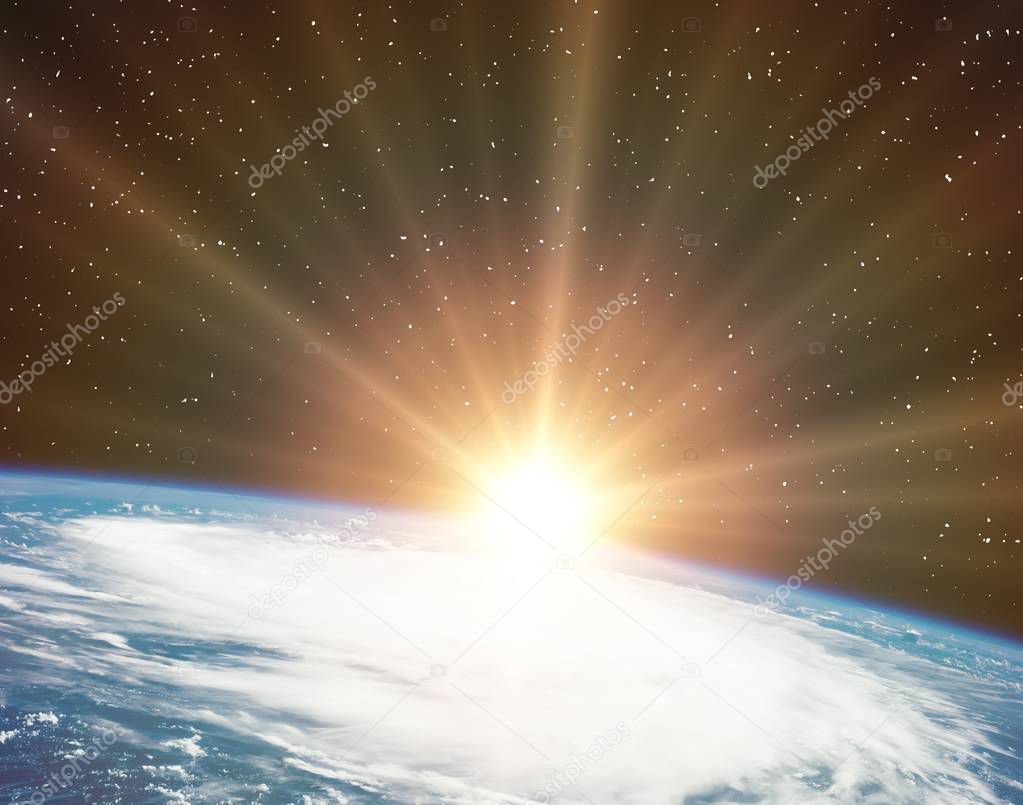 Space and sunrise. The elements of this image furnished by NASA.