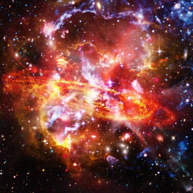 Galaksi ve yıldızlar. Nasa tarafından döşenmiş bu görüntünün unsurları.