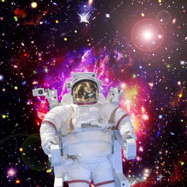 Astronot ve uzay, galaksiler ve yıldızlar. Bu im elemanları