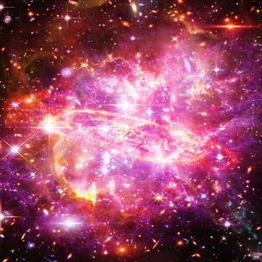 Galaksi ve yıldızlar. Nasa tarafından döşenmiş bu görüntünün unsurları.