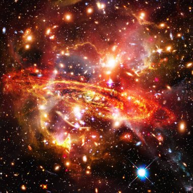 Galaksi ve yıldızlar. Nasa tarafından döşenmiş bu görüntünün unsurları.