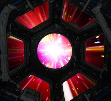 Starburst ile canlı renkli arka plan. Soyut radyal çizgiler