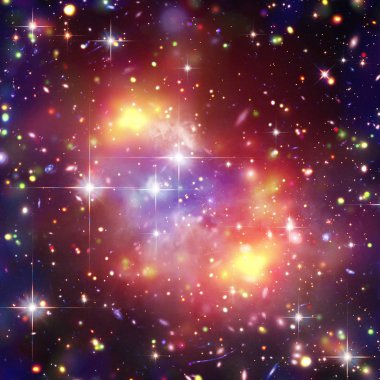 Galaksi ve yıldızlar. Nasa tarafından döşenmiş bu görüntünün unsurları.