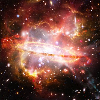 Galaksi ve yıldızlar. Nasa tarafından döşenmiş bu görüntünün unsurları.