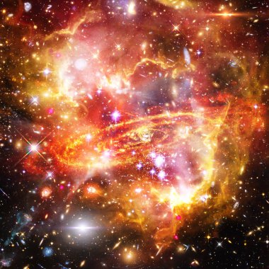 Galaksi ve ışık. Nasa tarafından döşenmiş bu görüntünün unsurları.