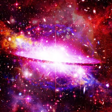 Kozmik galaksi arka planı. Yıldızlar ve kozmik gaz. t elemanları