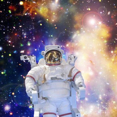 Astronot ve uzay, galaksiler ve yıldızlar. Bu im elemanları