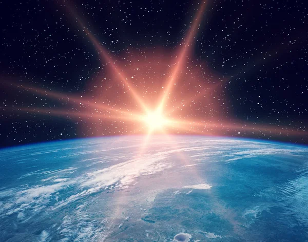 Gün doğumu ve yıldızlar. Nasa tarafından döşenmiş bu görüntünün unsurları.