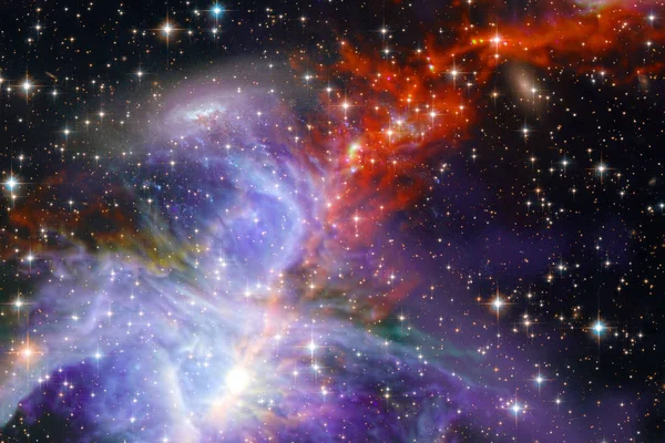 Campo estelar no espaço uma nebulosa e um congestionamento de gás. Os elementos — Fotografia de Stock