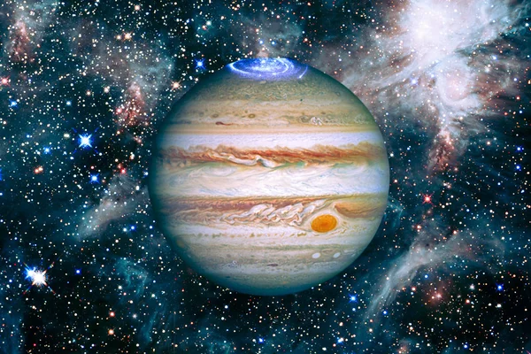 Jupiter and outer space, galaxies. The elements of this image fu — Stock Photo, Image