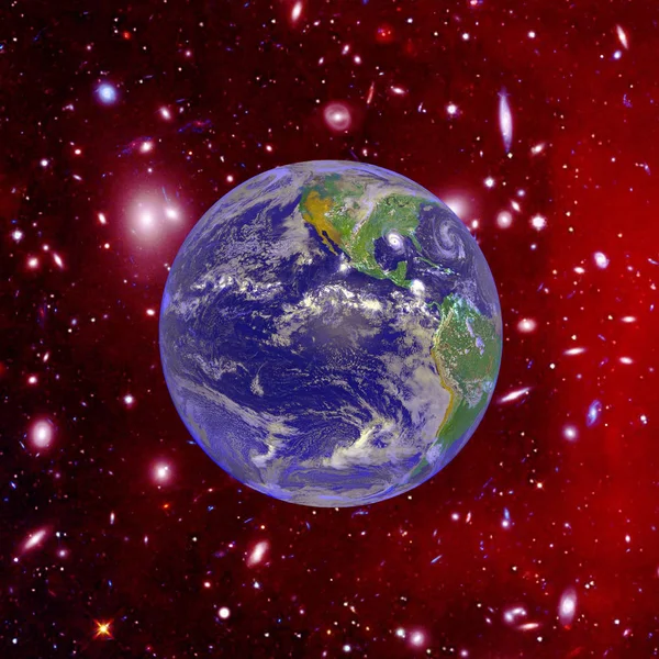 Planeta Tierra en el espacio, foto completa. Los elementos de esta imagen fu — Foto de Stock