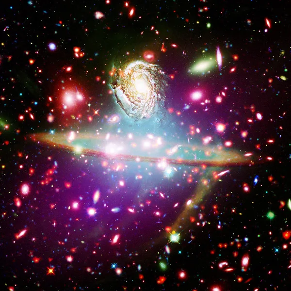 Nebula ve uzaydaki galaksiler. Bu görüntünün öğeleri — Stok fotoğraf
