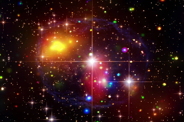 Ammasso stellare e galassia. Gli elementi di questa immagine arredata da — Foto Stock