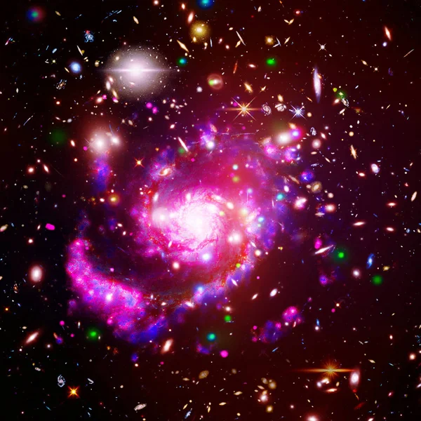 Starfield, galaxer och facklor. De delar av denna bild TUN — Stockfoto