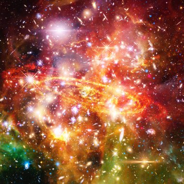 Galaksi ve yıldızlar. Nasa tarafından döşenmiş bu görüntünün unsurları.