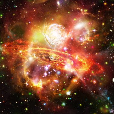 Galaksi ve yıldızlar. Nasa tarafından döşenmiş bu görüntünün unsurları.