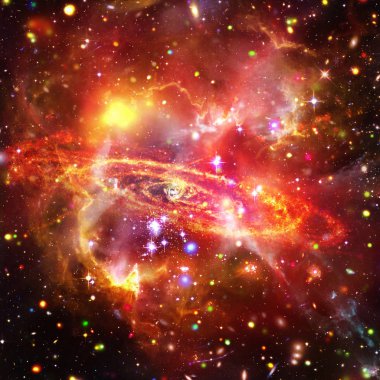 Galaksi ve yıldızlar. Nasa tarafından döşenmiş bu görüntünün unsurları.